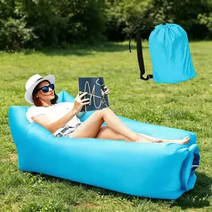 Outdoor beach lazy inflatable sofa (comes with storage bag), outdoor foldable inflatable bed, portable waterproof and leakproof bag sofa air chair, suitable for outdoor activities, beach, hiking, picnic, music festival