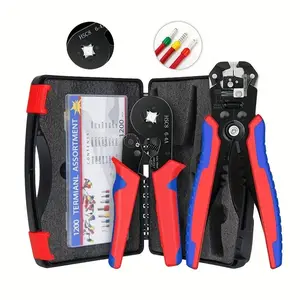 Ferrule Crimping Tool Kit, Crimper Tool and Wire Stripper Kit with 1200PCS Wire Ends Terminals,Built-In Adjustable Ratchet for Electrical Wire Connectors
