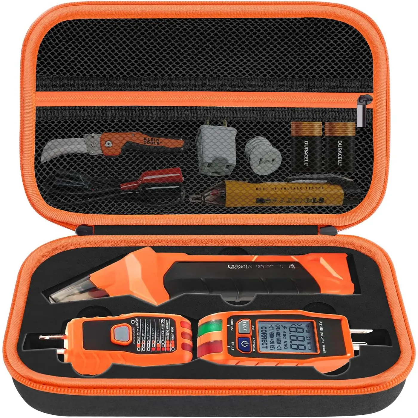 Carrying Case for Klein ET310 Circuit Breaker Finder Electric Tester 80016 Outlet RT250 GFCI Receptacle Electrician Battery Bag (only box)