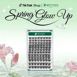 KEYYOU DIY Lash Clusters 8-14MIX Volume Lash Extension Waterproof Long-Lasting Eyelashes Extensions D Curl Easy to Use for Beginners TikTok Shop FebruaryFaves