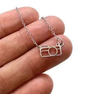 Dainty Camera Necklace - Solid .925 Sterling Silver