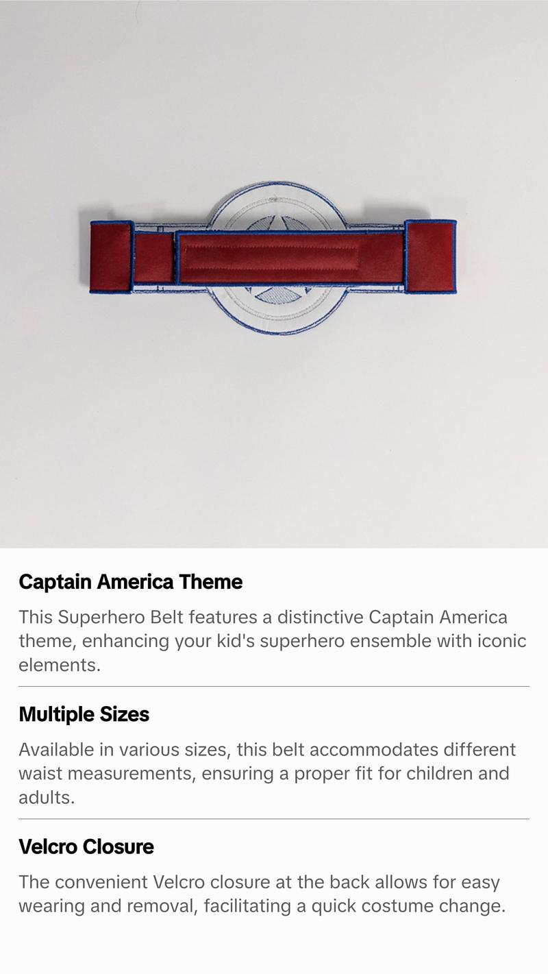 Star Superhero Belt | Captain America Themed Superhero Belt