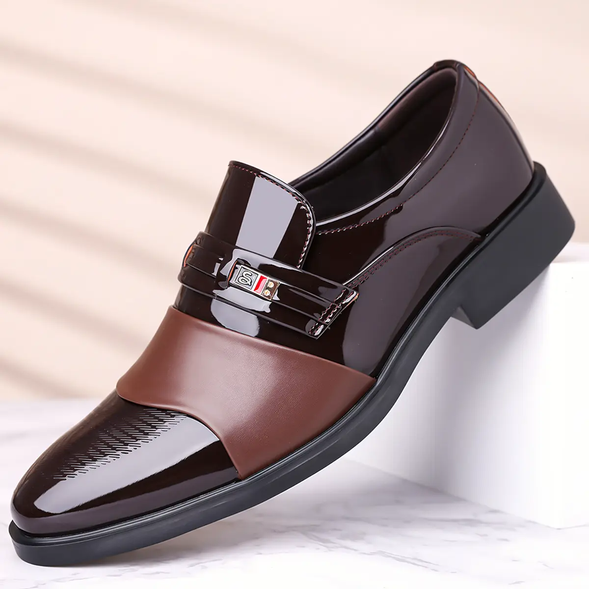Premium Men’s Brown Dress Shoes | Closed-Toe, Lightweight Comfort | Versatile for Business, Formal & Office Occasions | Work Footwear with Timeless Design dealsforyoudays elegantes hombre