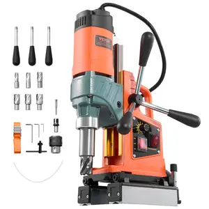 【Summervibes】VEVOR Magnetic Drill Press, 1400 W, 2 inch Boring Diameter, 0-750 RPM Speed, Reversible Direction, Mag Drill Press with 6 Core Bits, Electric Drilling Machine for Industrial and Home Improvement