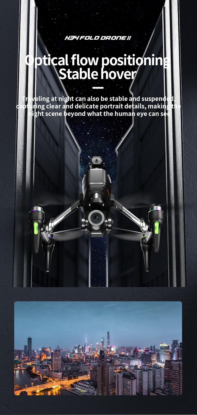 4K HD Camera Device for Adults Beginners, 4-Way 360° Obstacle Avoidance Brushless Motor, Electric Dual Lens, Foldable RC Flying Camera with 13 Mins Flight Time, Portable Aerial Photography Gear