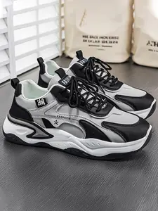 Men's Waterproof Leather Sneakers, Lightweight Casual Sports Shoes, Running Student Fashion Footwear, Dad Shoes Trendy Design