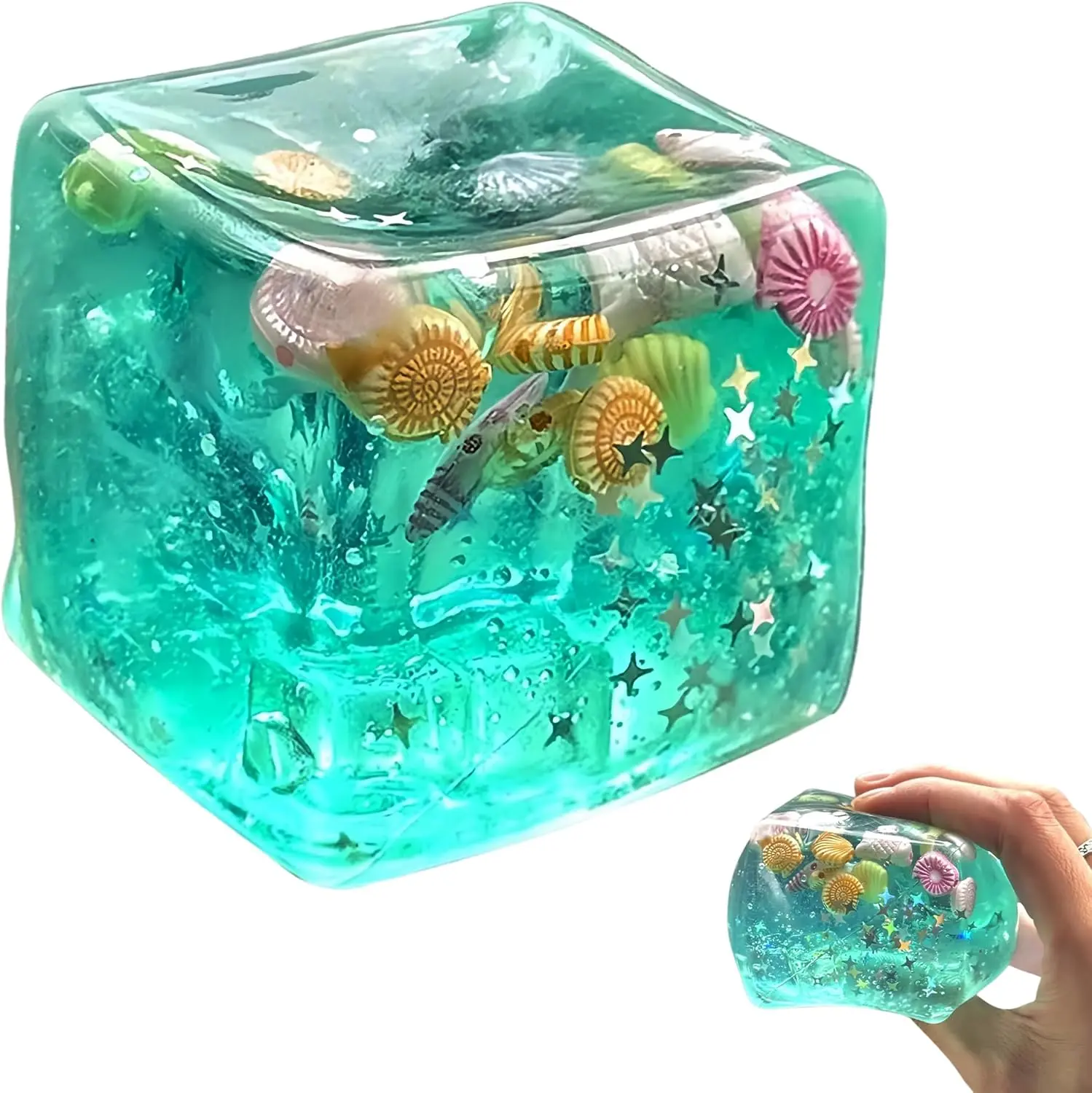 1PCS/2PCS/3PCS/6PCS 6x6cm Square Gel Ice Cube Stress Ball - TPR Material, Ice Cube Squishy, Soft Texture, Slow Bounce, Portable Decompression Sensory Fidget, Desk Tension Vent, Office Toy, Unisex Party Decor & Gift