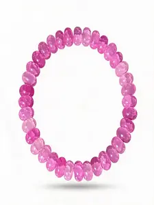 1PC Gradient Pink Resin Flat Beaded Bracelet Elegant Women Suitable For Festival Party Outfit Matching