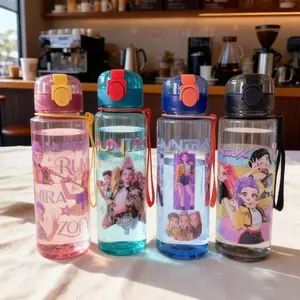 Reusable Hard Plastic Water Bottle with Lid and Straw, 700ML Eco-Friendly Alternative, Perfect for School, Travel, Halloween Party Props