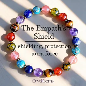 The Empath's Shield Crystal Healing & Protection Bracelet – Natural Semi-Precious Stone Dragon Vein Agate Carnelian Tiger’s Eye Lapis Lazuli Rose Quartz & Amethyst 8mm Beads | Chakra Balancing Jewelry | Colorful Unisex Gift