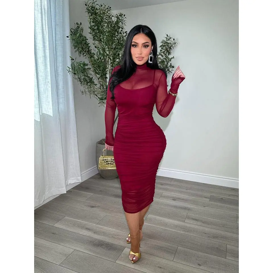 Dashing Burgundy Dress