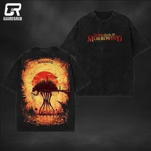 The Elder Scrolls III Morrowind Retro Limited Unisex Oversize Washed Lightweight Cotton Wash T-Shirt, Hoodies & Sweater Wash Gift For Game Fan, Game Merch, Soulslike