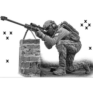 Sniper with .50 cal -Airbrush Stencil
