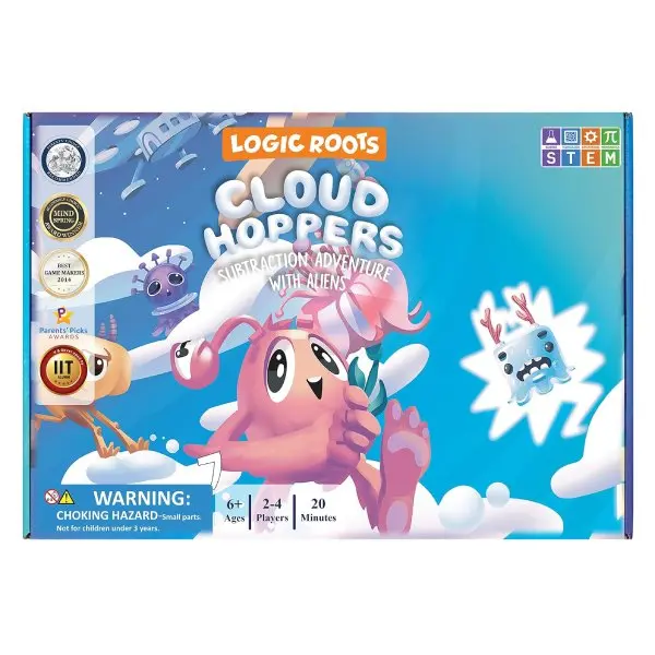 Cloud Hoppers Addition & Subtraction Math Board Game for Kids Ages 6–8 – Educational STEM Learning Game, Fun Family & Classroom Activity, Grade 1+ Math Toy Gift for Boys & Girls