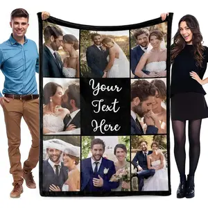 Custom Photo Blanket for Adult Couple, Personalized Blanket with Picture Text Customized Blanekt, Personalized Christmas Valentines for Her Women Men Him Girlfriend Boyfriend