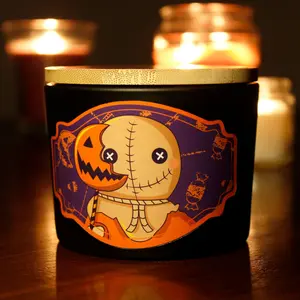 Trick 'R Treat Coconut Soy Wax Candle Sam Horror Movie Lover Halloween Art Spooky Season Gothic Gift Black Household Candle with Unique Halloween Decor
