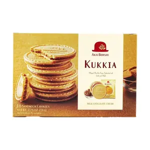 AKAIBOHSHI Japanese Cream Sandwich Waffles - Chocolate Flavor, 10 pcs, 78g - Premium Snack Biscuits