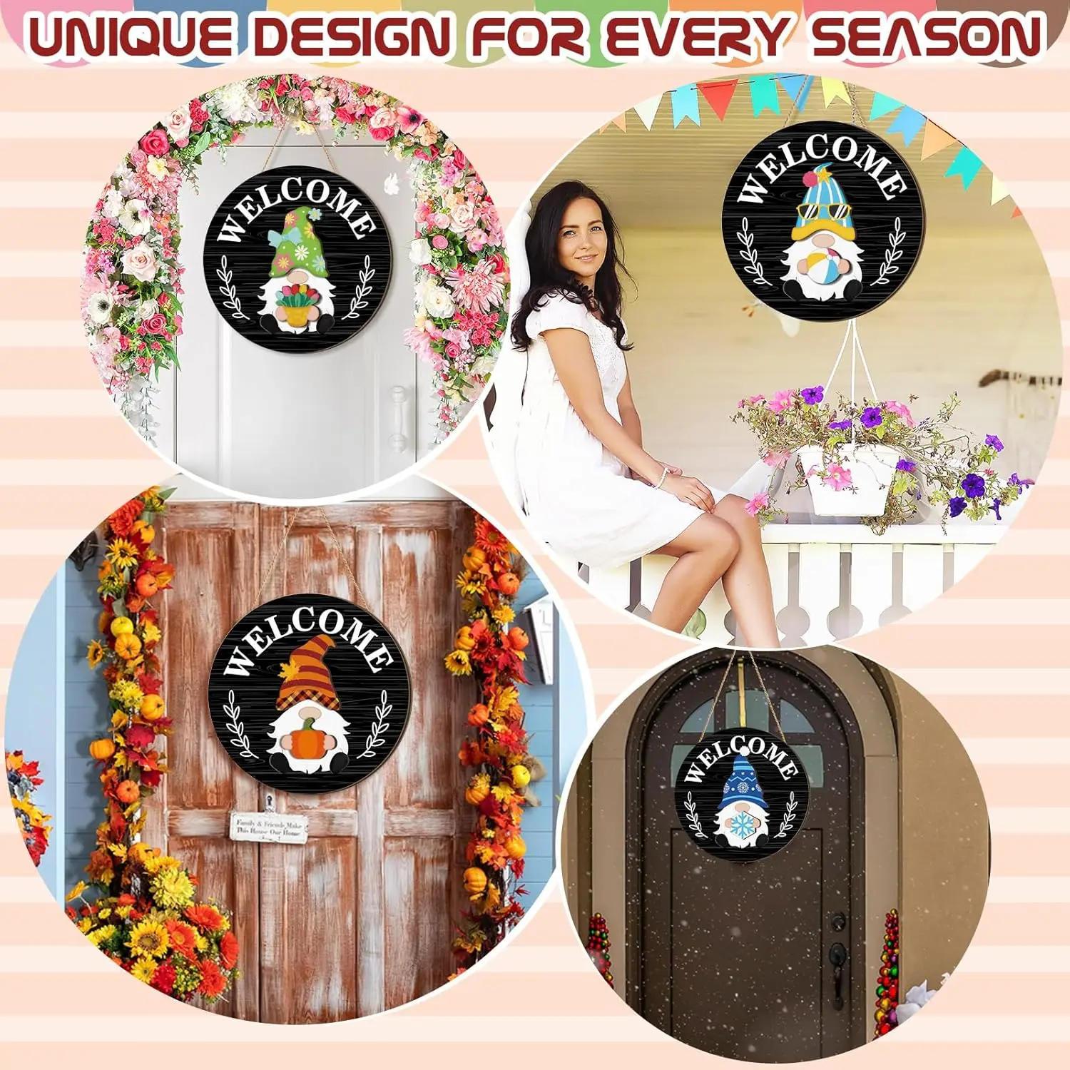 Interchangeable Wooden Gnome Decor Holiday Seasonal Gnome Decorations with Magnet Pieces and Detachable Hats Changeable Welcome Sign for Home(Black Style) Interchangeable Wooden Gnome Decor Holiday Seasonal Gnome Decorations with Magnet Pieces and Detachable Hats Changeable Welcome Sign for Home(Black Style)