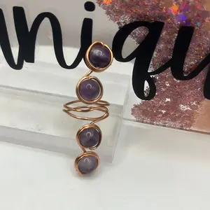 Amethyst adjustable ring