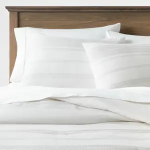 Threshold Cotton Comforter Set Jack and Tack, White/Light Gray, Twin/TwinXL