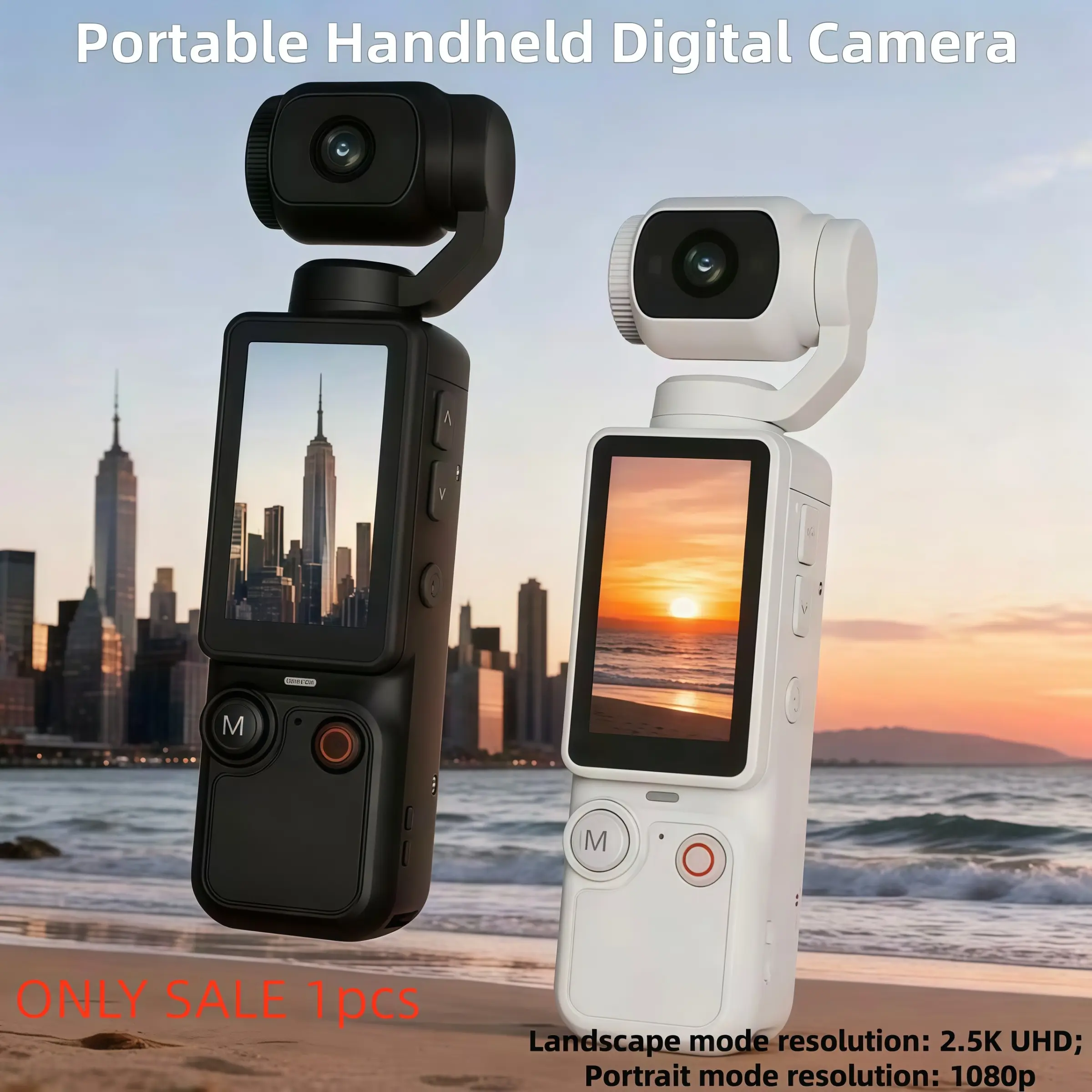 Portable Vlog Camera with 180° Flip Lens, Compact Mini Camera for Selfies, Travel, Daily Videos, Includes Light, SD Card, Tripod, Portable Vlogging Camera, Video Blog Camera