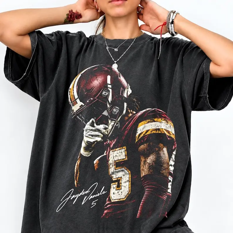 Litmited Jayden Daniels Vintage 90S Styles T-Shirt, Washington Football Shirt, Game Day Gift