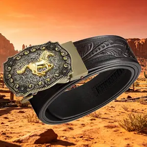 Automatic Ratchet Belt for Men Western Style, Cowboy Buckle Belt, Perfect Gift for Dad Husband Boyfriend on Father's Day Christmas