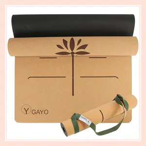 Cork Yoga Mat: Eco-Friendly, Alignment Lines & Carry Strap