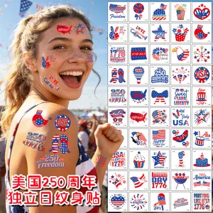 New American 250th Independence Day tattoo stickers DIY National Day face stickers for National Day parties