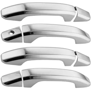 Chrome Door Handle Cover w/o Smart Hole For 2015-2020 Chevy Tahoe Suburban Truck Automotive Truck Waterproof ABS Plastic Direct Fit Easy Install Vehicle
