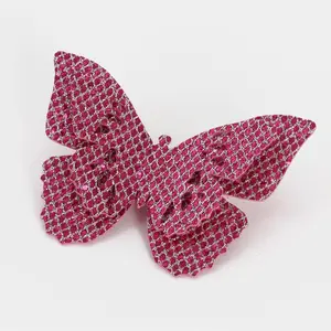 Hot Pink Rombe Metallic Glitter Butterfly Clip | Pin | Choker | Necklace I Hair Pin