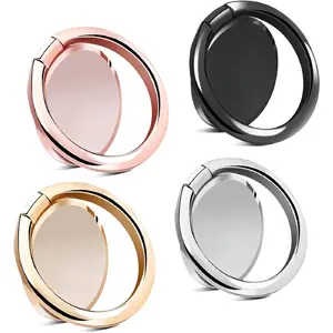 Finger Ring Stands Set, Pack of 4 Universal Thin 360  Rotation Phone Rings, Compatible with , Android & Other Smartphones (4 Packs of Rose , , Gray,  & Black)