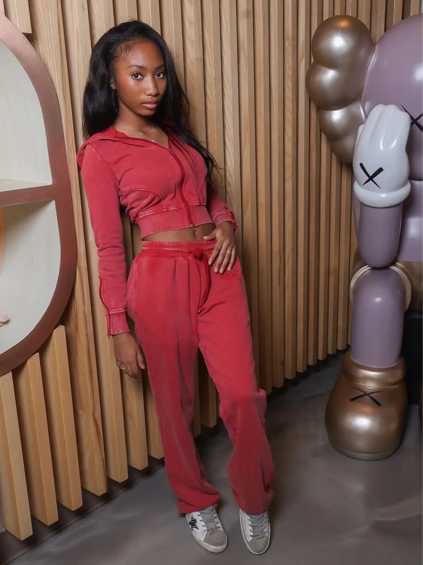 Crimson (Crush) "It Girl" 2 Piece Sweatsuit - Valentine Edition, Limited Edition, Bold Crimson Hue, Flattering Fit, Comfortable & Confident