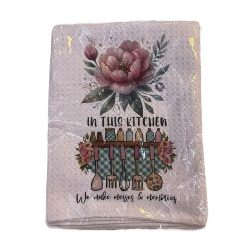 Fully Custom Image Sublimation Kitchen Towels & Cleaning Features
