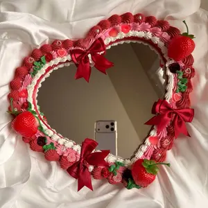 Cake Mirror, Cake Decor, Faux Dessert, Heart Shape Wall Mirror & Handmade Home Decor