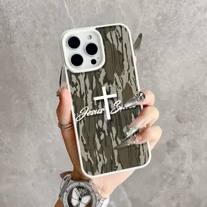 Magnetic Jesus Cross Timber Camo Phone Case, Supports Wireless Charging, For iPhone 17 16 Pro Max Plus 15 14 13 12 11, Non-Yellowing Shockproof Clear Slim Soft Acrylic Protective Covers