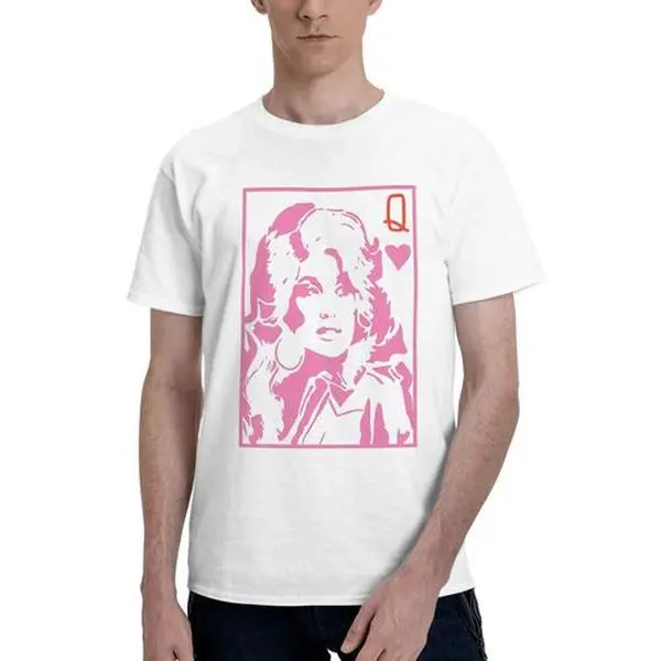 Men's Dolly Parton Portrait Print T-Shirt - Short Sleeve Casual Top, Machine Washable, Comfortable Crewneck, Classic Vintage Style, Men's Tops