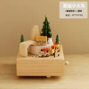 Wooden Music Box Carousel Dancing Ballerina Girls Birthday Gift Home Decoration Crafts for Kids Children Friends