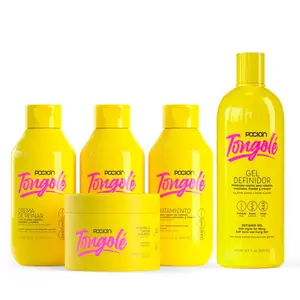 La Pocion Kit para Rizos Tongole, Shampoo + Tratamiento Tongole + Crema para Peinar + Mascarilla Tongole + Gel Definidor Tongole (5 Pack)