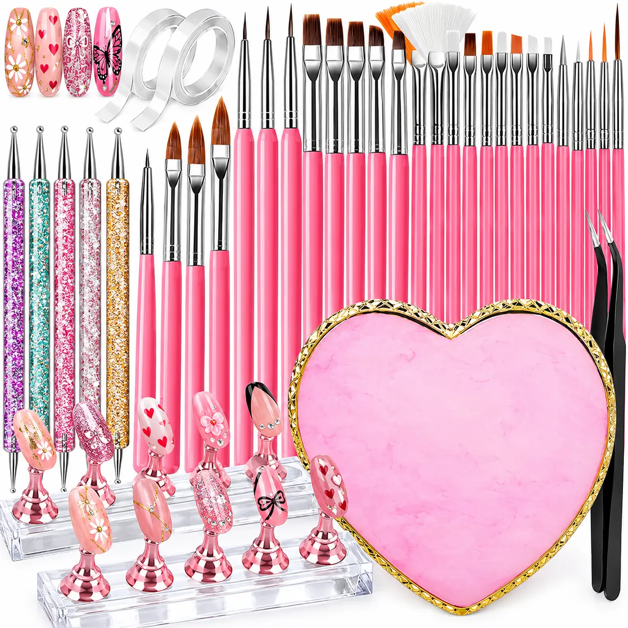 Nail Art Tools  Set, Nail Design Tools, Nail Art Brushes, Nail Brushes For Nail Art, Nail Art Kit, Nail Stand, Nail Holder For Painting Nails, Nail Dotting Tool, Nail Art Palette, Nail Tools