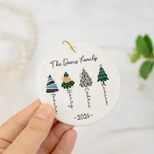 Family Christmas Bauble, Personalised Christmas Tree Decoration, Family Tree Bauble, Ceramic Family Christmas Keepsake, Christmas Gift