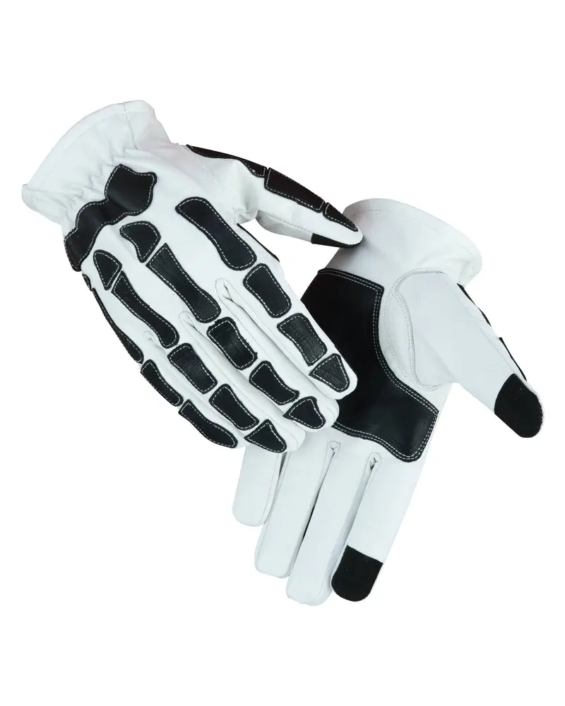 DANIEL SMART Grace Men's Lightweight Leather Motorcycle & Automotive Protective Gloves, Adjustable, Comfortable, Elastic, Easy Smartphone Use