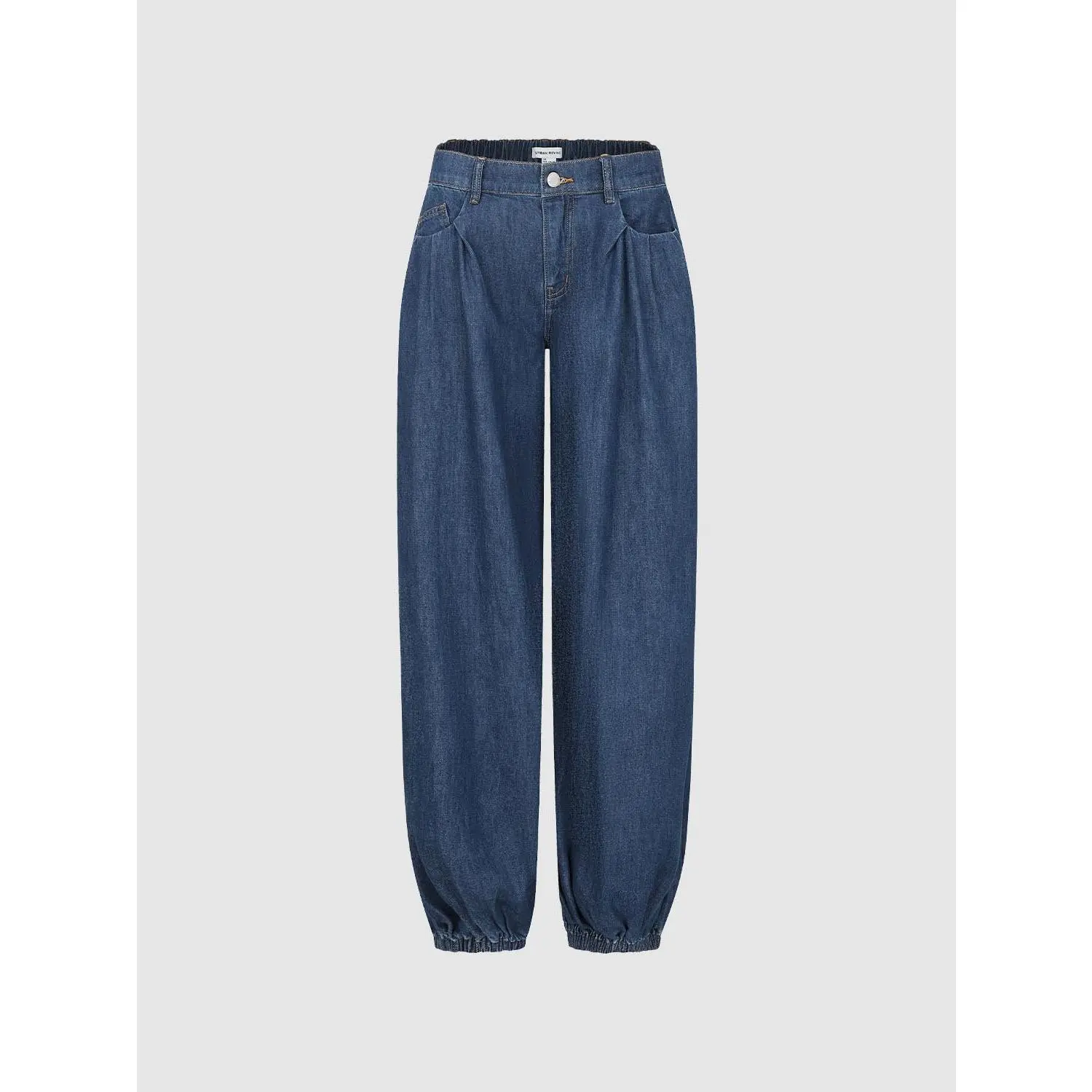 URBAN REVIVO 2026 Summer Women's Minimalist Cotton-Linen Fabric Full-Length Joggers - Basic, Comfortable, Loose-Fit, Hip-Fit Casual Streetwear Bottoms