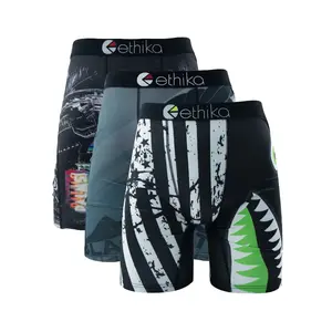 ETHIKA 3Pcs Sexy Men Underwear Boxers Breathable Man Underpants S-3XL Plus Size Mens Trunks Men's Panties Lingeries Boxer Briefs