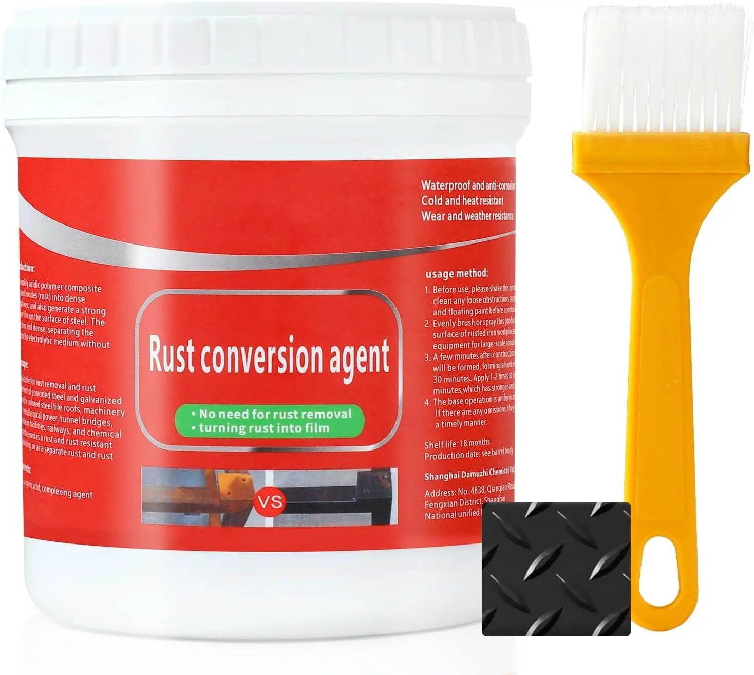Rust Conversion Agent 300g, Multi-Functional Anti-Rust , Water-Based Metallic , Rust Remover for Metal,Universal Anti-Rust  Rust Removal Conversion Agent (Black)