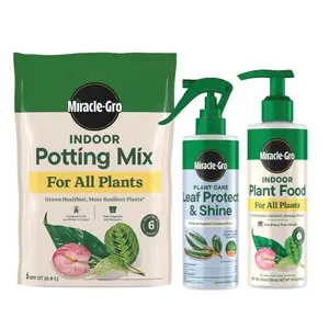 Starter Bundle  | Complete Indoor Plant Care Kit Indoor Potting Mix, All Purpose Plant Food + Leaf Protect & Shine