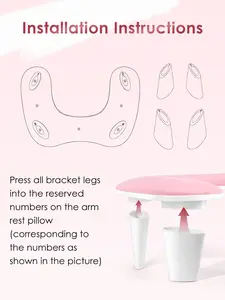Arm Rest for Nails Tech - U-shaped Manicure Nail Hand Rest Pillow Cushion, Big Microfiber Leather Nail Arm Rest Stand for Acrylic Nail Art Tech (Pink)