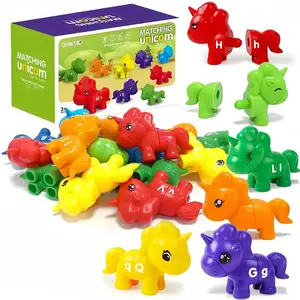 Unicorn Alphabet 26 Letter Learning Toys for Toddlers 1-5, Preschool Montessori Educational Language Tool, Kids Learning Cards, Toddler ABC Letter Learn Letter, Educational Tool Skill Building,School Education,learn letter,skill building,educational tool