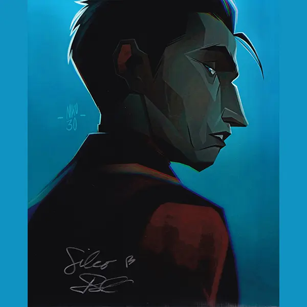 Arcane - Silco Blue Authentic Autographed Print by Jason Spisak