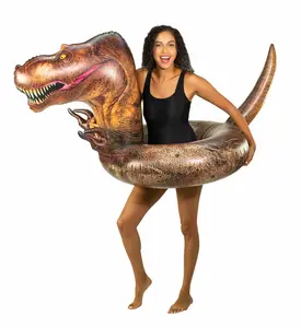 PoolCandy T-Rex Dinosaur Pool Float – 40” RealPrint® Edition – Fierce Fun